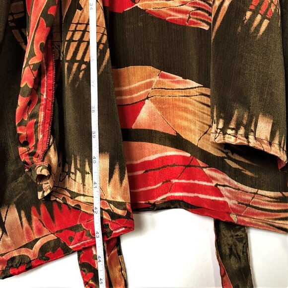 Vintage 100% silk amazing abstract print kimono cover up duster - Picture 14 of 16